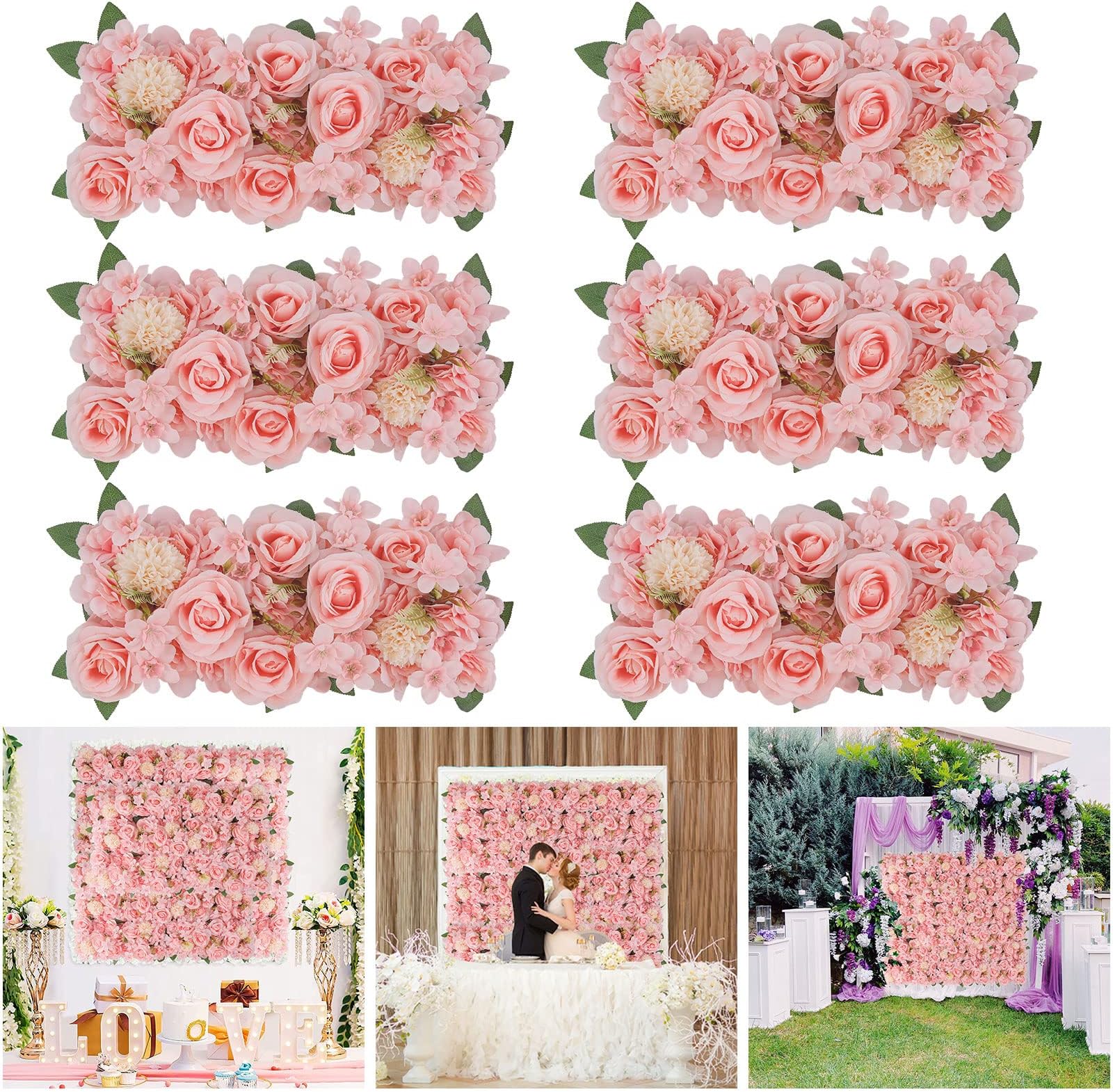 Okasiki 12Pcs 24" X 16"Artificial Wall Flower Backdrop