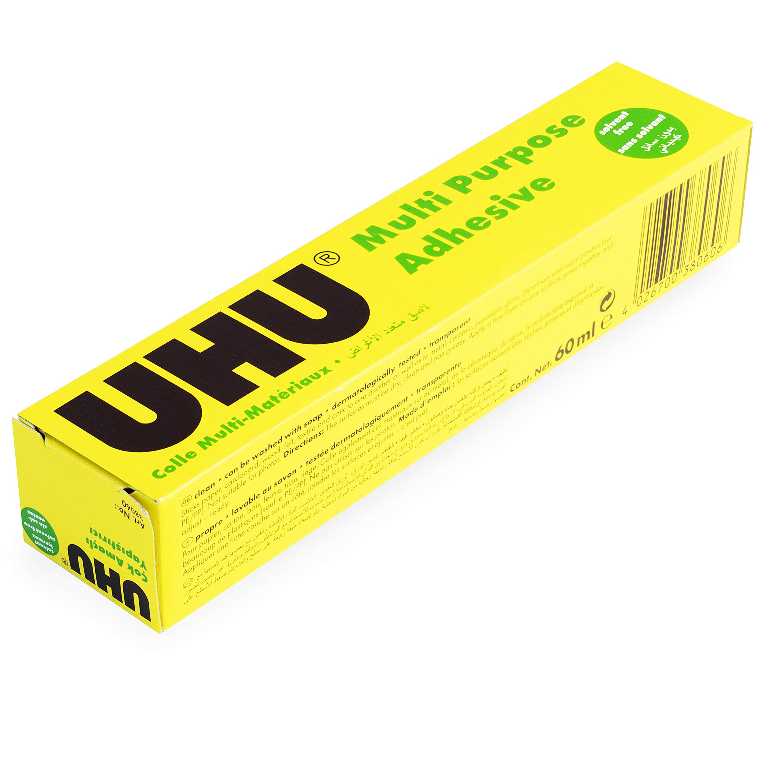 UHU Uniwersalny klej klejący - bez rozpuszczalników - 60 ml - pojedyncza rurka