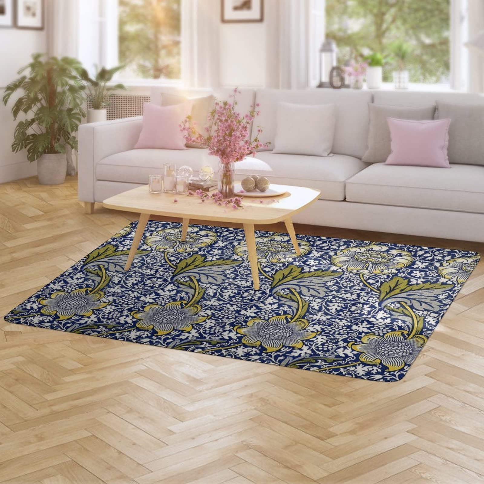 Amazon | カーペット William Morris ウィリアム・モリス 花柄 絨毯 