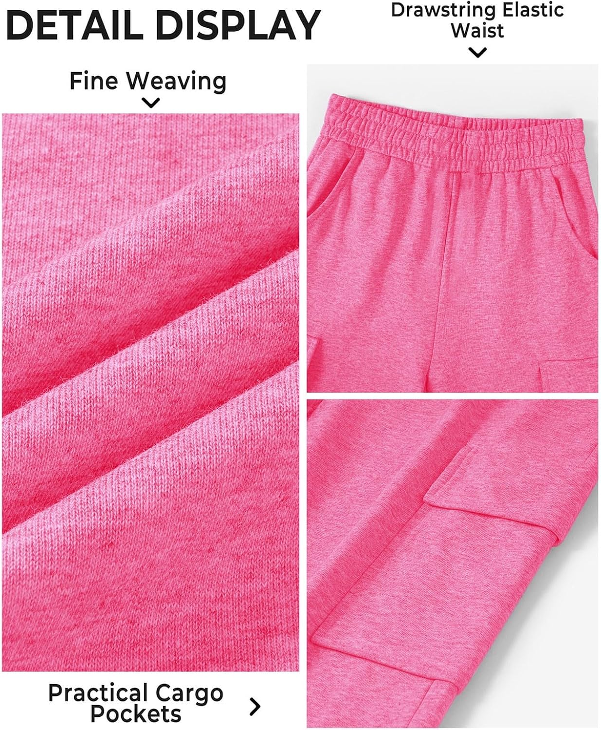 Girl's Sweatpants Drawstring Waist Wide Leg Pants Casual Athletic Trousers Baggy Workout Summer Pants