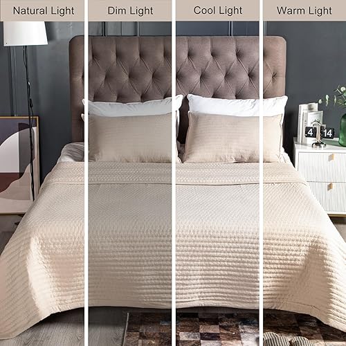 Miniatura 6 de DAWNDIOR Juego de edredón de gran tamaño Queen y colcha reversible, suave, ligero, lavable a máquina, estilo moderno, para todas las estaciones (1