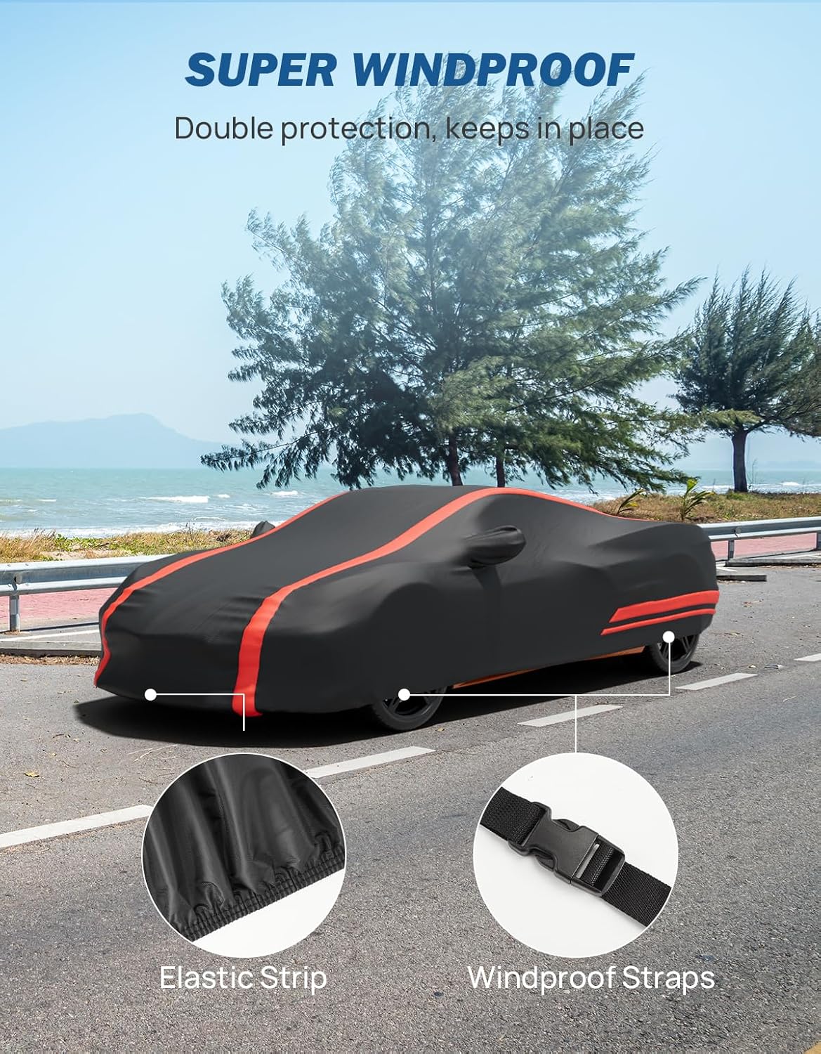 JOYTUTUS Car Cover Compatible with 2020-2026 Corvette C8 Stingray Z06 Z51 (Not Fit for High Wing), Soft Cotton Inner Sun Rain UV All Weather Protection