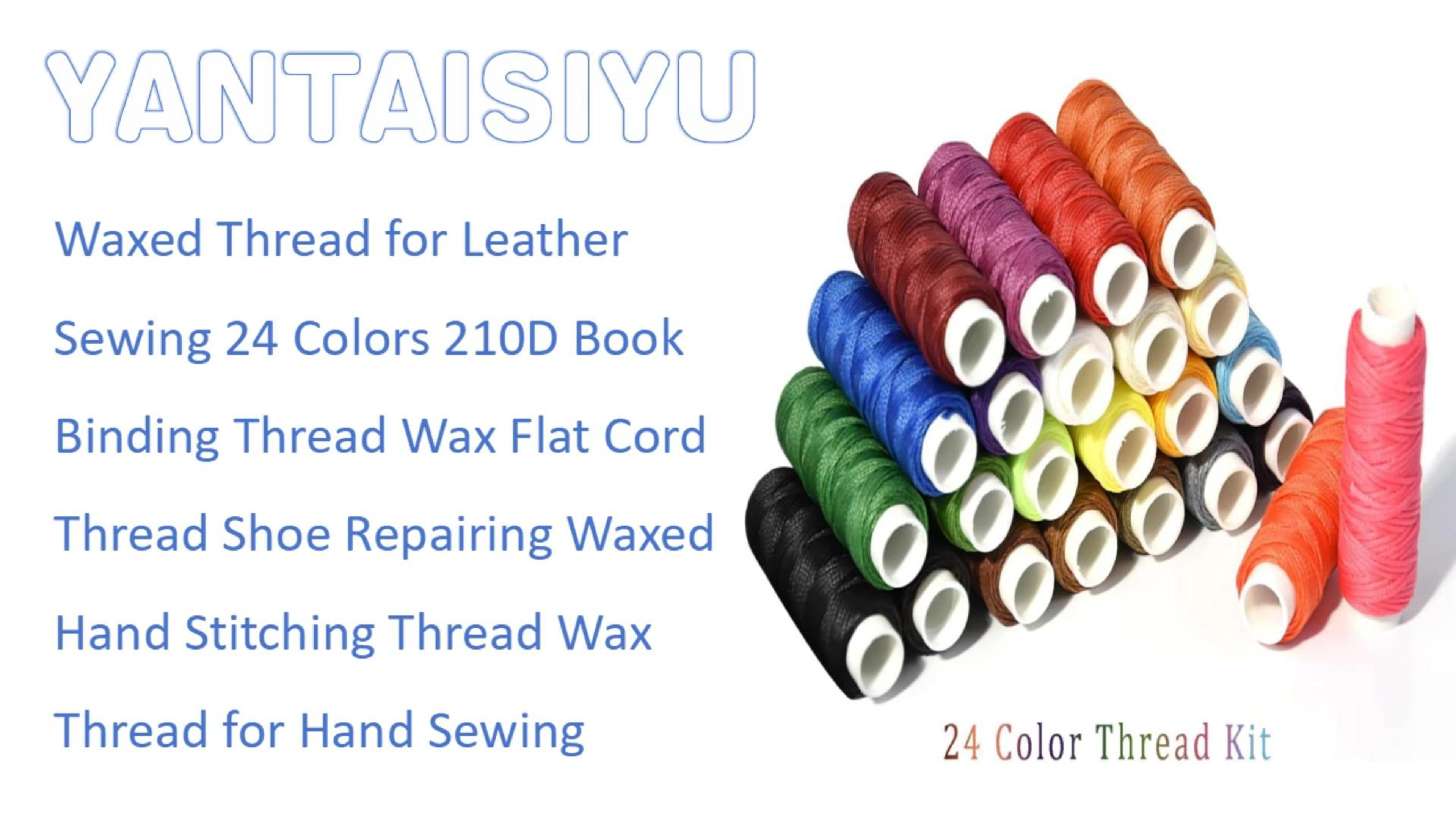 Hilo encerado para coser cuero 24 colores 210D miniatura 7