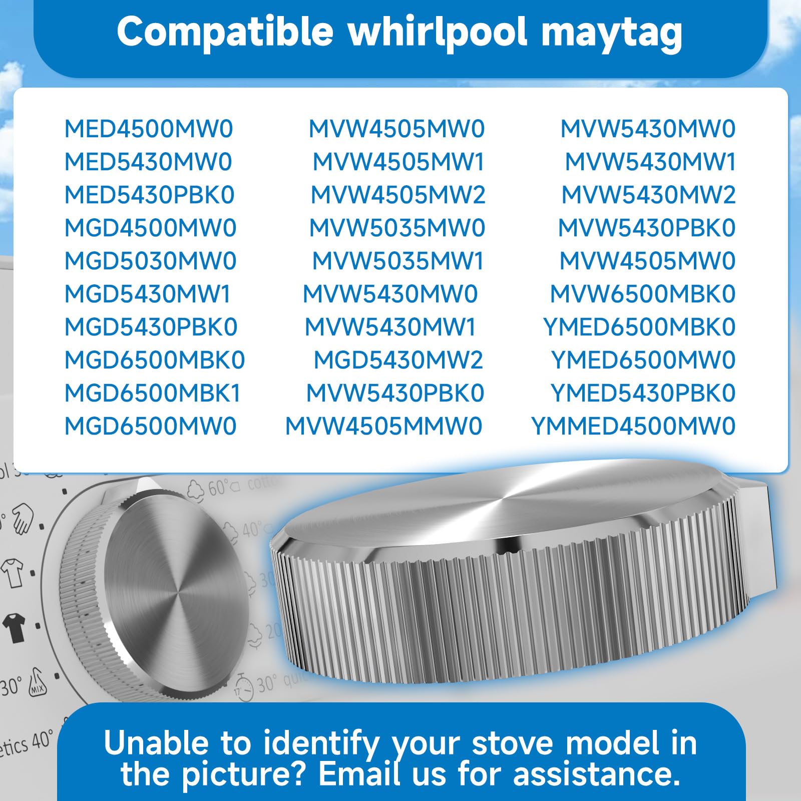Manopola Di Controllo Asciugatrice W11675852 (Grande) | Ricambio Per Maytag Whirlpool | Sostituisce W11328381 - 3