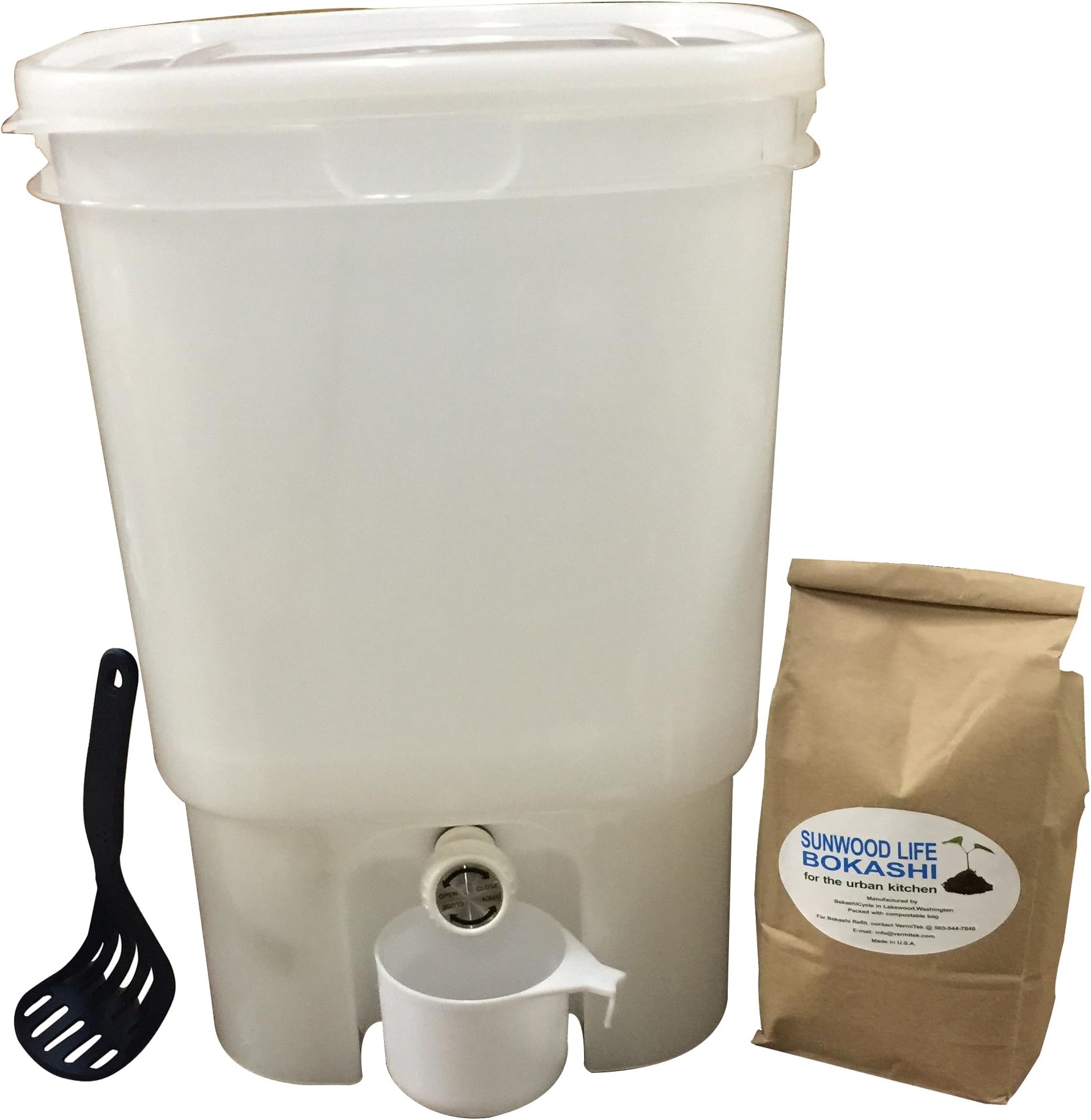 Vermikashi Bokashi Compost Kit- Base Model, White