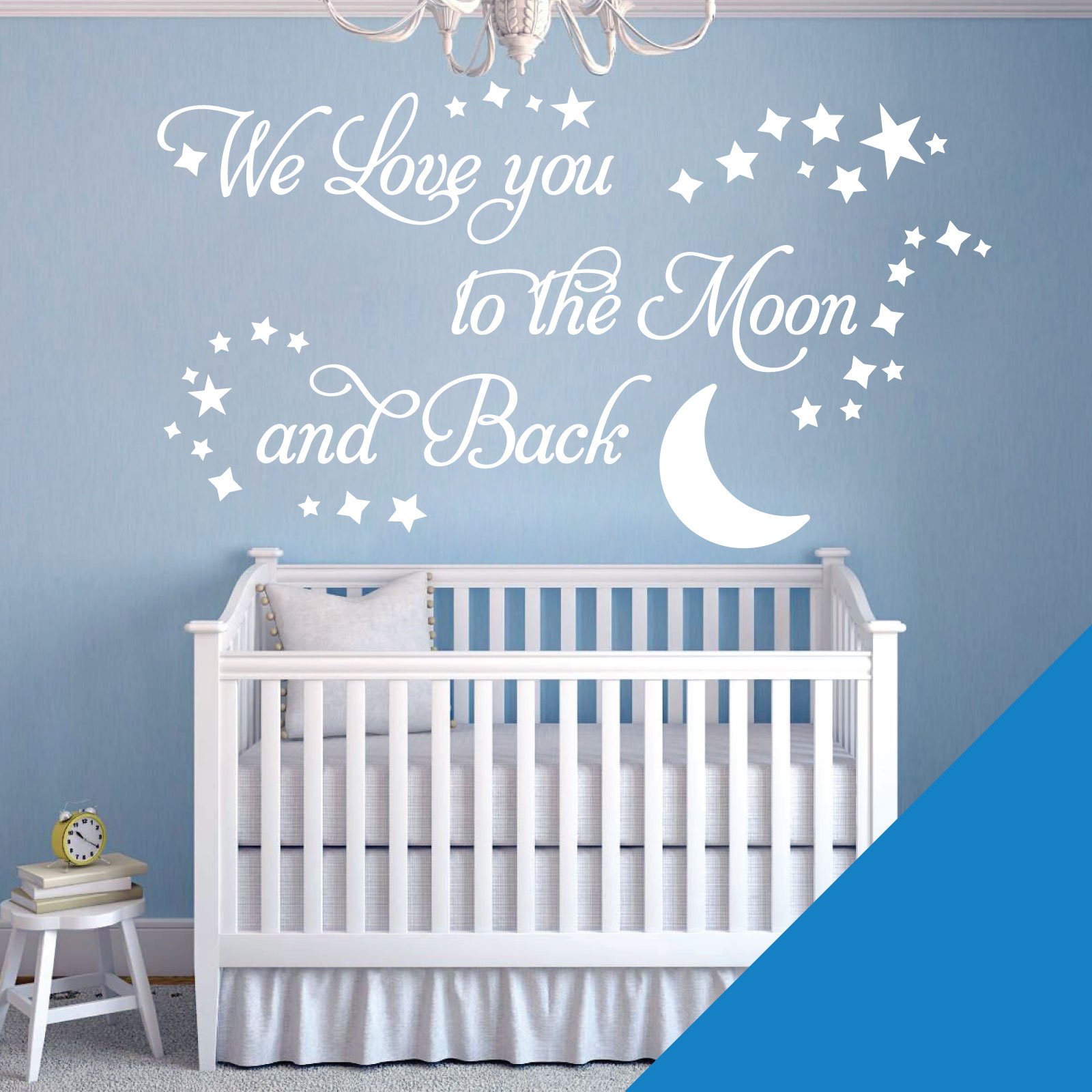 We Love You to the Moon and Back - Vinyl Decal Nursery Wall Art Sticker [Medium] [Ocean] — image 1