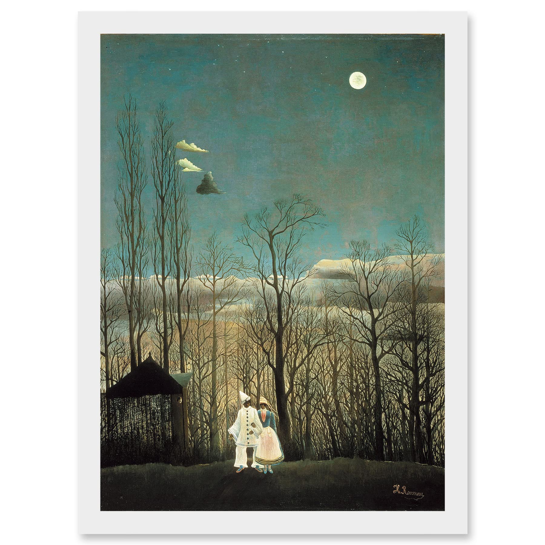 Artery8 Painting Henri Rousseau A Carnival Evening Artwork Framed Wall Art Print A4