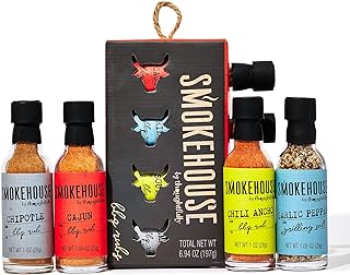 Smokehouse by Thoughtfully, Smokehouse Barbecue Rubs Gift Set, Flavors Include Cajun, Caribbean, Memphis and Southwest, Set of 4
