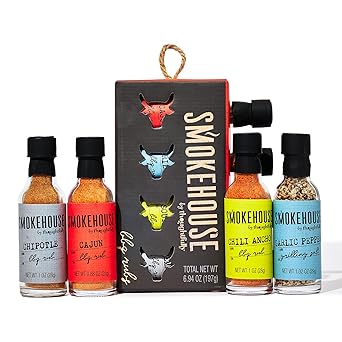 Smokehouse by Thoughtfully, Smokehouse Barbecue Rubs Gift Set, Flavors Include Cajun, Caribbean, Memphis and Southwest, Set of 4
