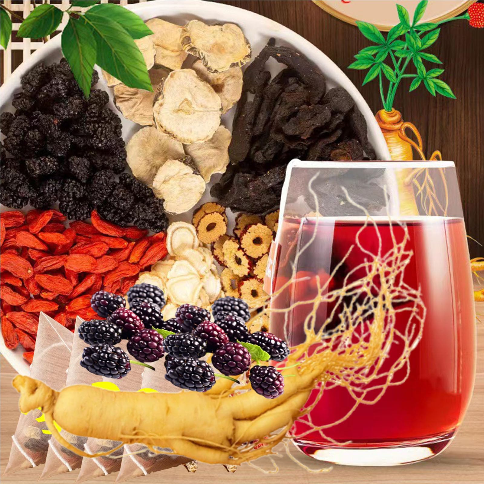 Amazon.com: Panax & Mulberry Herbal Tea, Ginseng & Mulberry Herbal