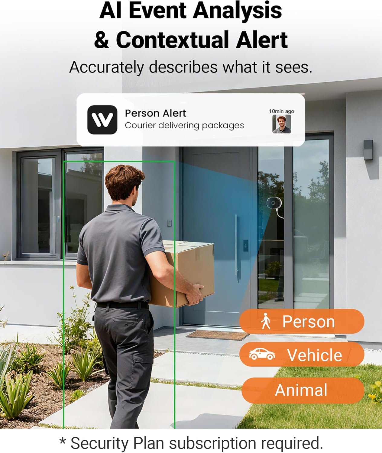 Anlapus A60 3MP 2K Window Security Camera, Plug-in WiFi Indoor Camera for Home Security, 5G/2.4G WiFi, Color Night Vision, Motion Detection, Two-Way Talk, Easy Install, US-Only Cloud Storage - Image 4