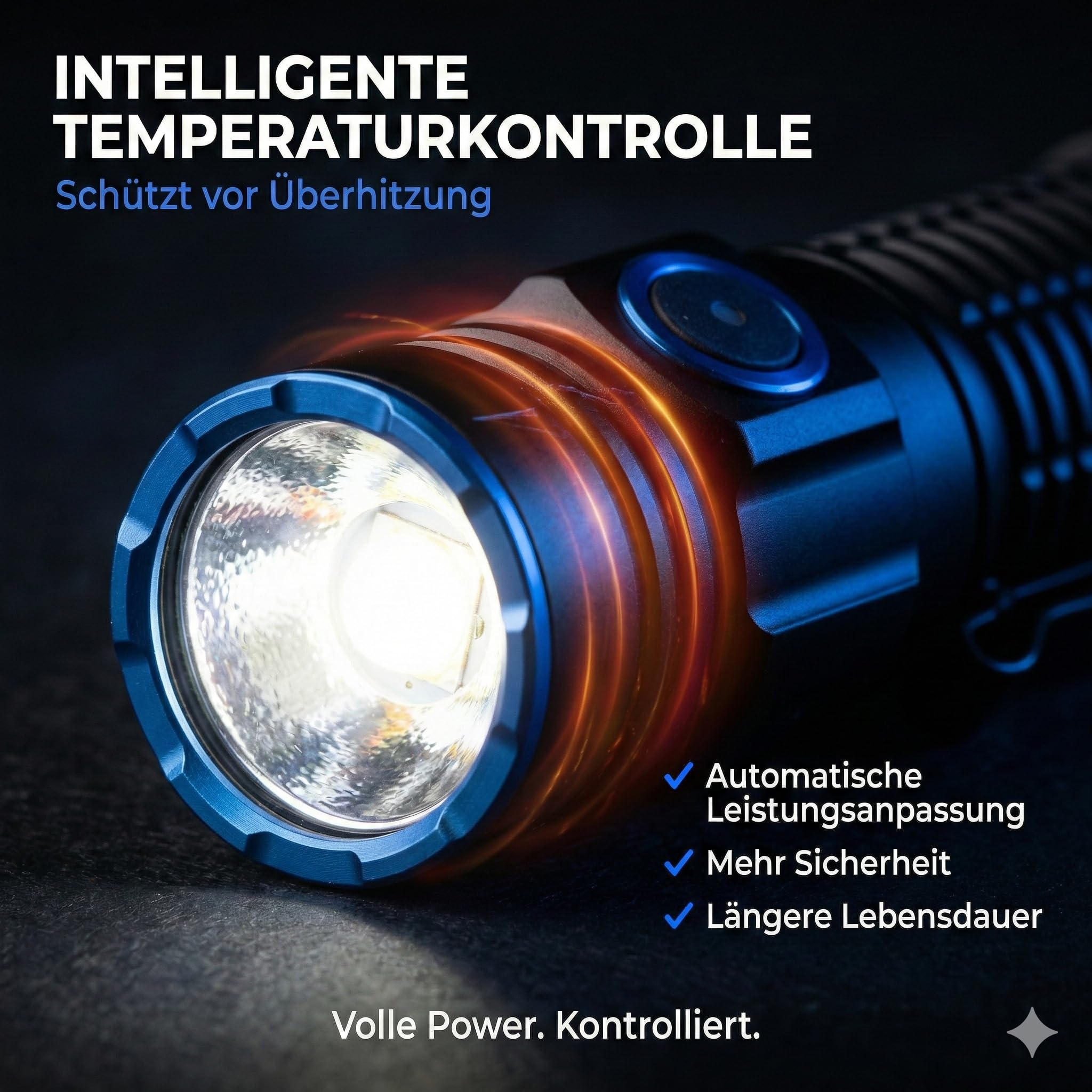 PocketBolt40 LED Taschenlampe 4000 Lumen – 365 m Reichweite, 5000 mAh, USB-C wiederaufladbar, IP68 wasserdicht, kompakte EDC Taschenlampe für Outdoor, Auto & Notfälle