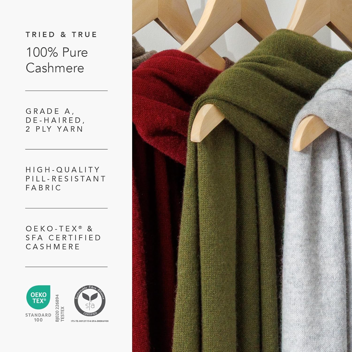 Fishers Finery Women's 100% Cashmere Knit Shawl Wrap with Fringe | Oversized 78” long by 28” wide - Image 5