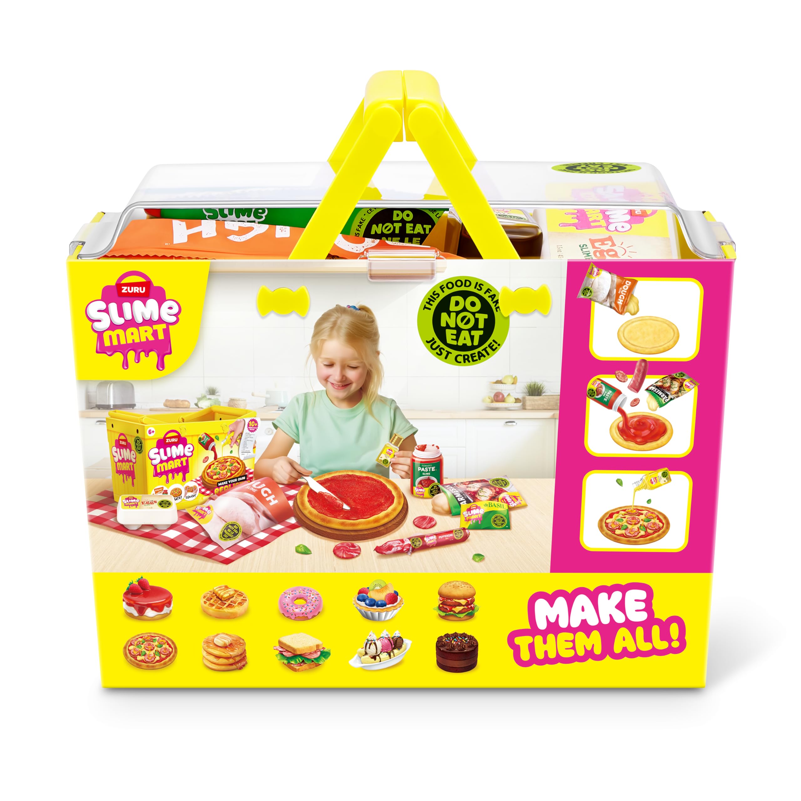 Slime Mart Kleiner Korb(Pizza) von ZURU, Schleim-Spielzeug, Basteln für Kinder und Kidults, Soft-Schleim-Herstellungsset für Mädchen von 6… – Ansicht 4