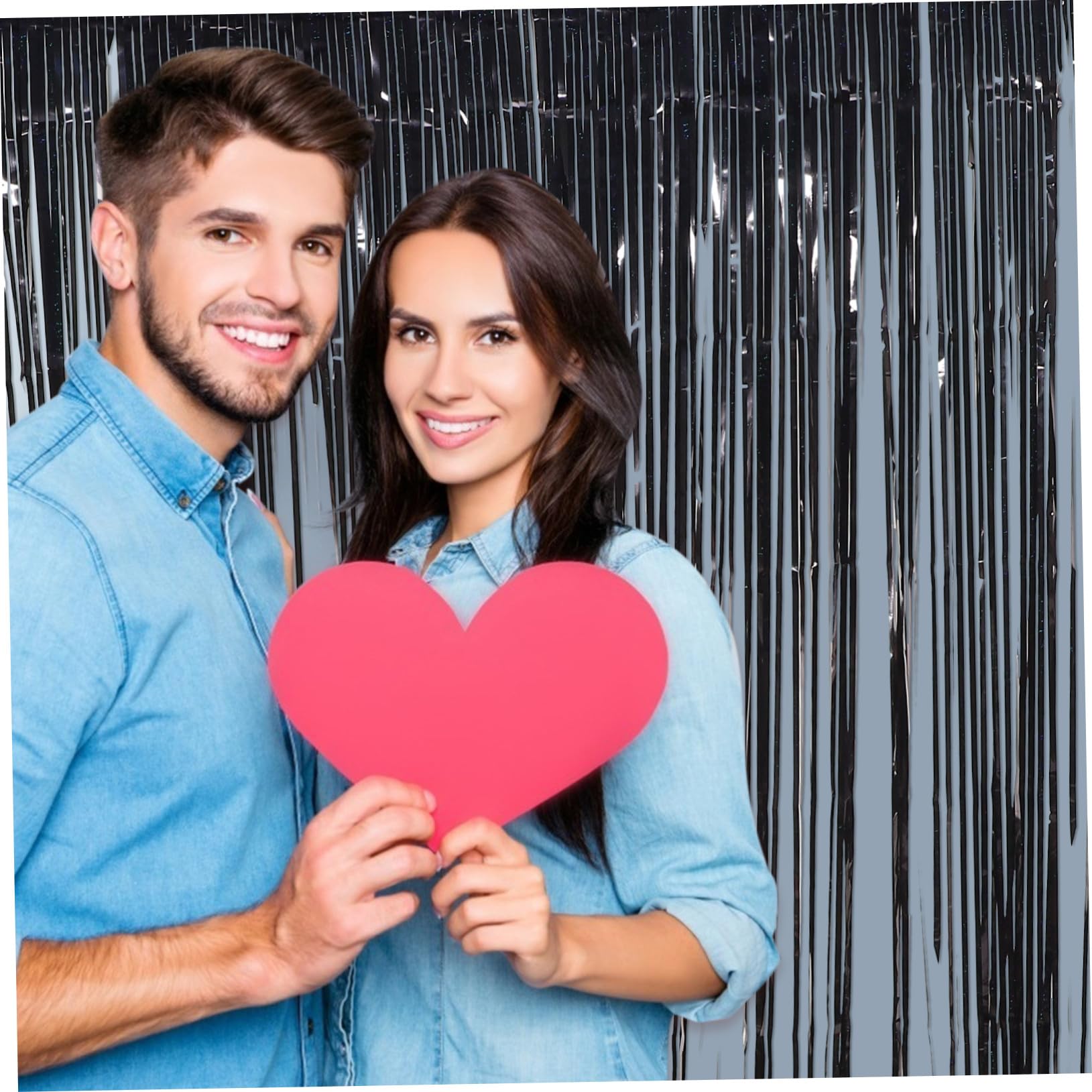8 Piezas Cortinas de Flecos Negras para Fiestas de Decorativas para Cumpleaños con Material Pet Ligero y Resistente