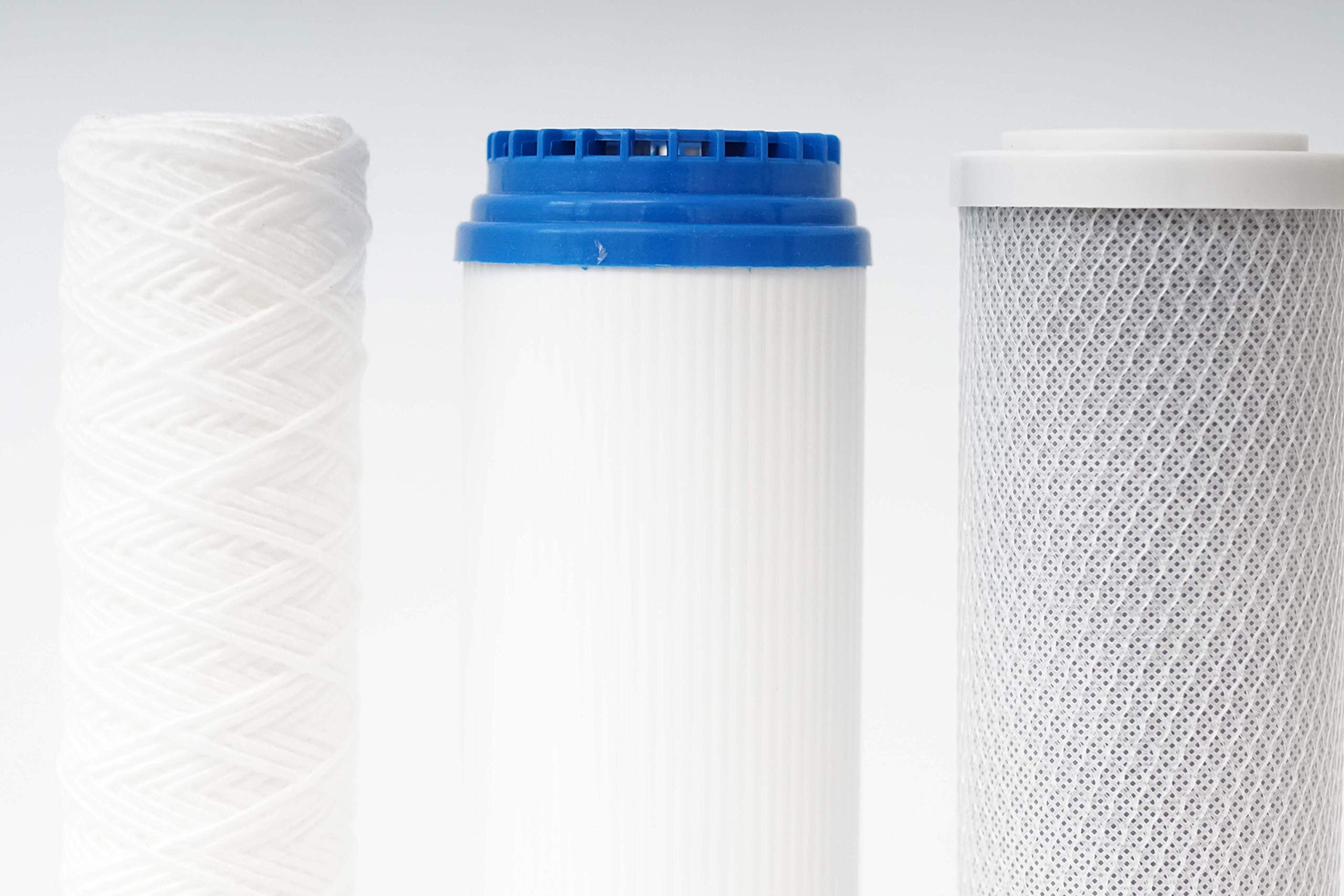 10" Premium Ersatz 3-Stufen Wasserfilter Set Aktivkohle Block Wickelfilter Sedimentfilter Schmutzfilter Osmose Kartusche Filter 5 µm​ (10)