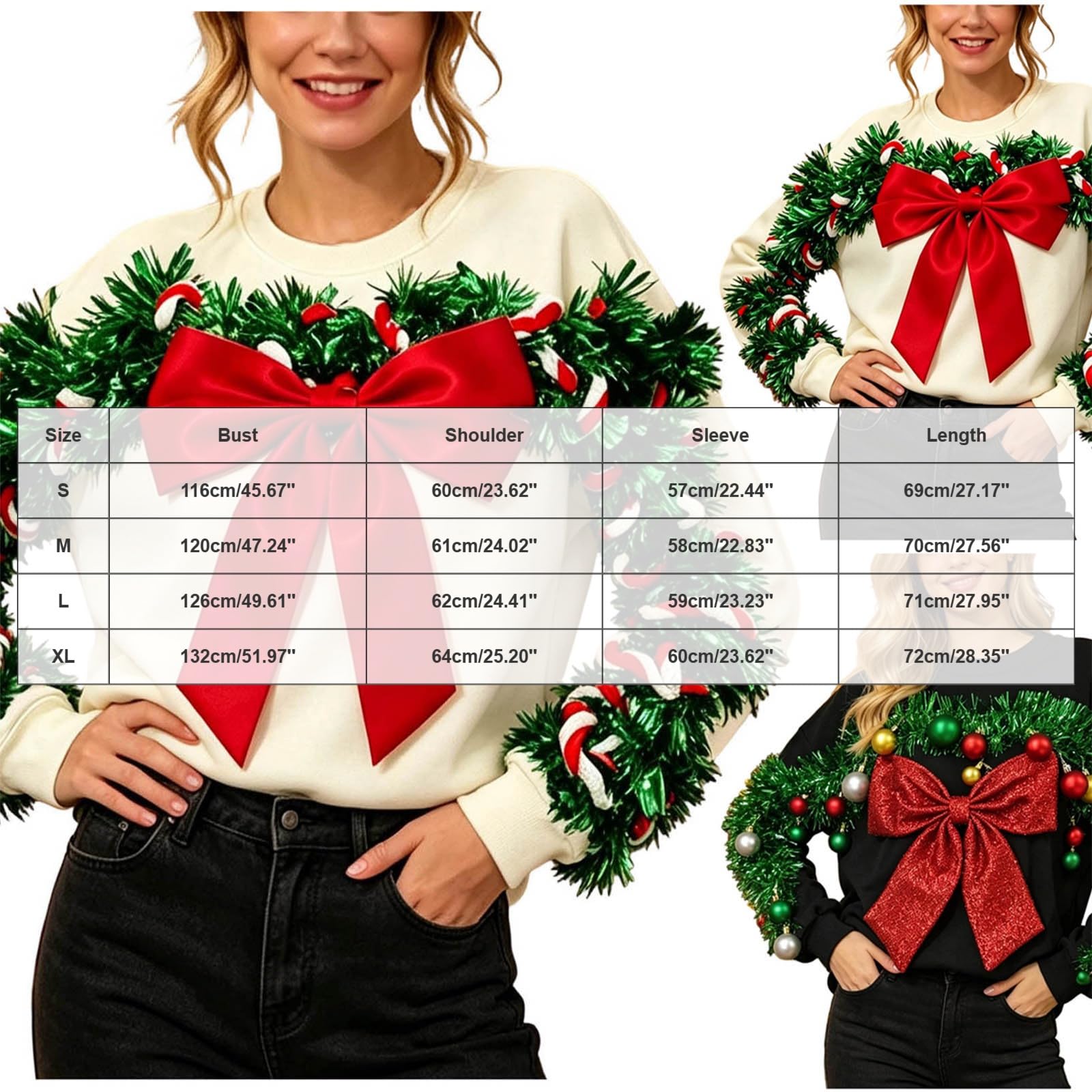 HäSslicher Weihnachtspullover Damen Herbst Winter Langarm Rundhals Pullis