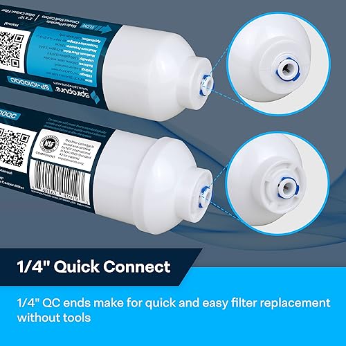 Miniatura 10 de SpiroPure Filtro de agua de sedimentos en línea con conexión rápida de 14", 2" x 10" (paquete de 1)