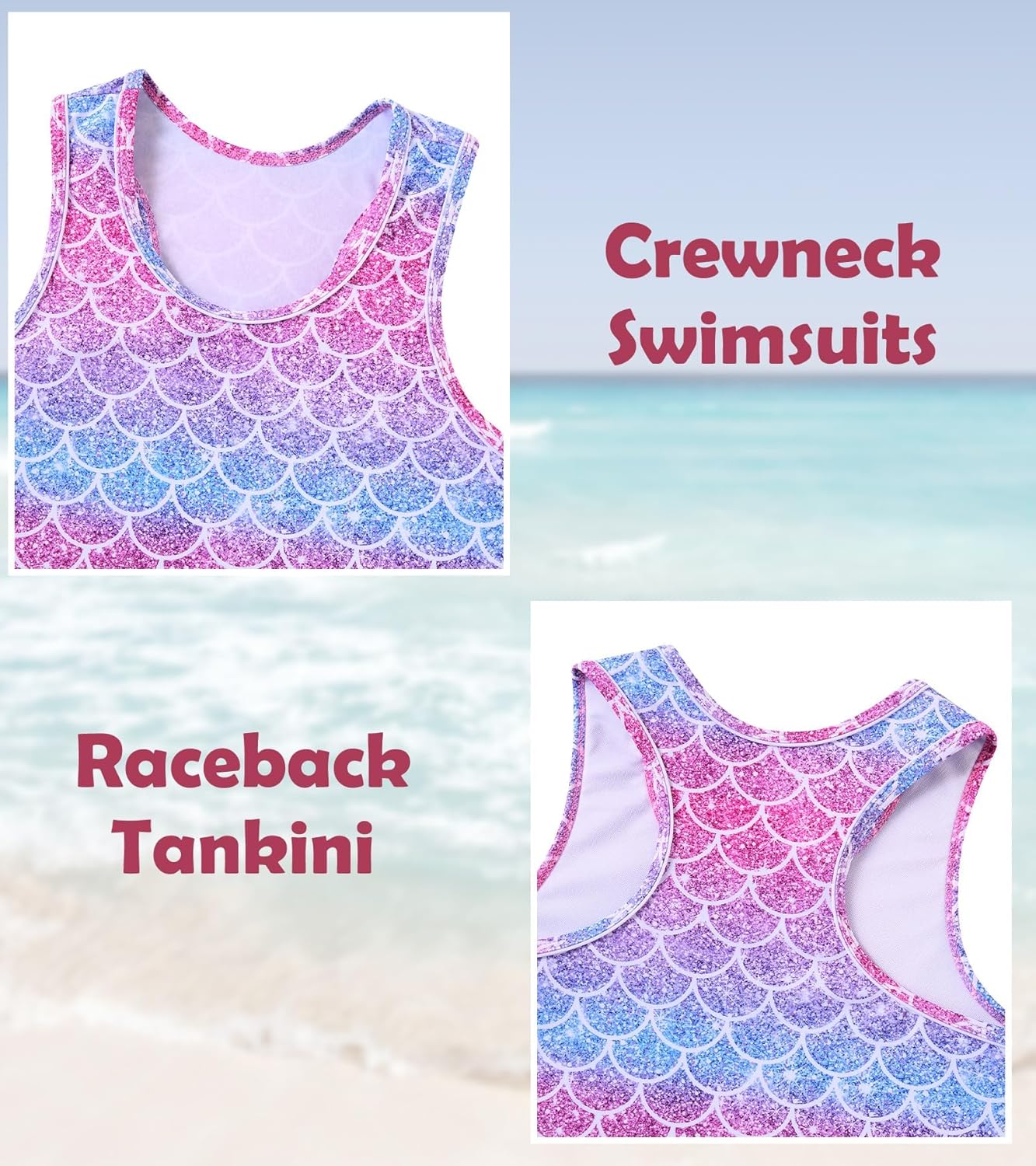 Vogseek 4-9T Girls 2-Piece Bathing Suit Sleeveless Swimsuit Tankini Sets with Shorts Skirt Swimwear - Image 4