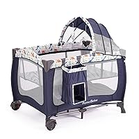 Vista 2 de Pamo Babe Patio de juegos portátil con ruedas (azul marino)