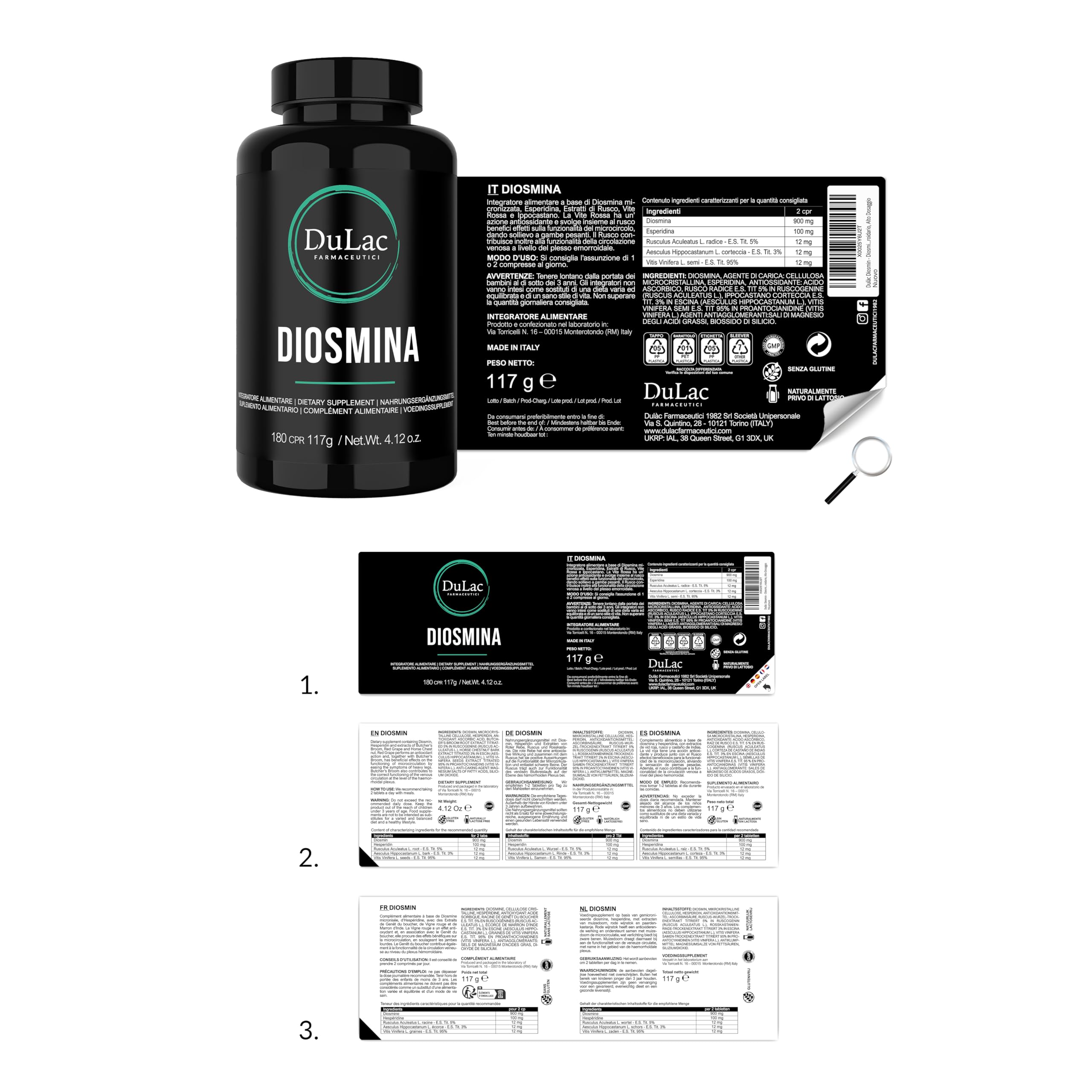 Dulac - Diosmina Hesperidina 1000 mg Piernas Cansadas, 180 Comprimidos
