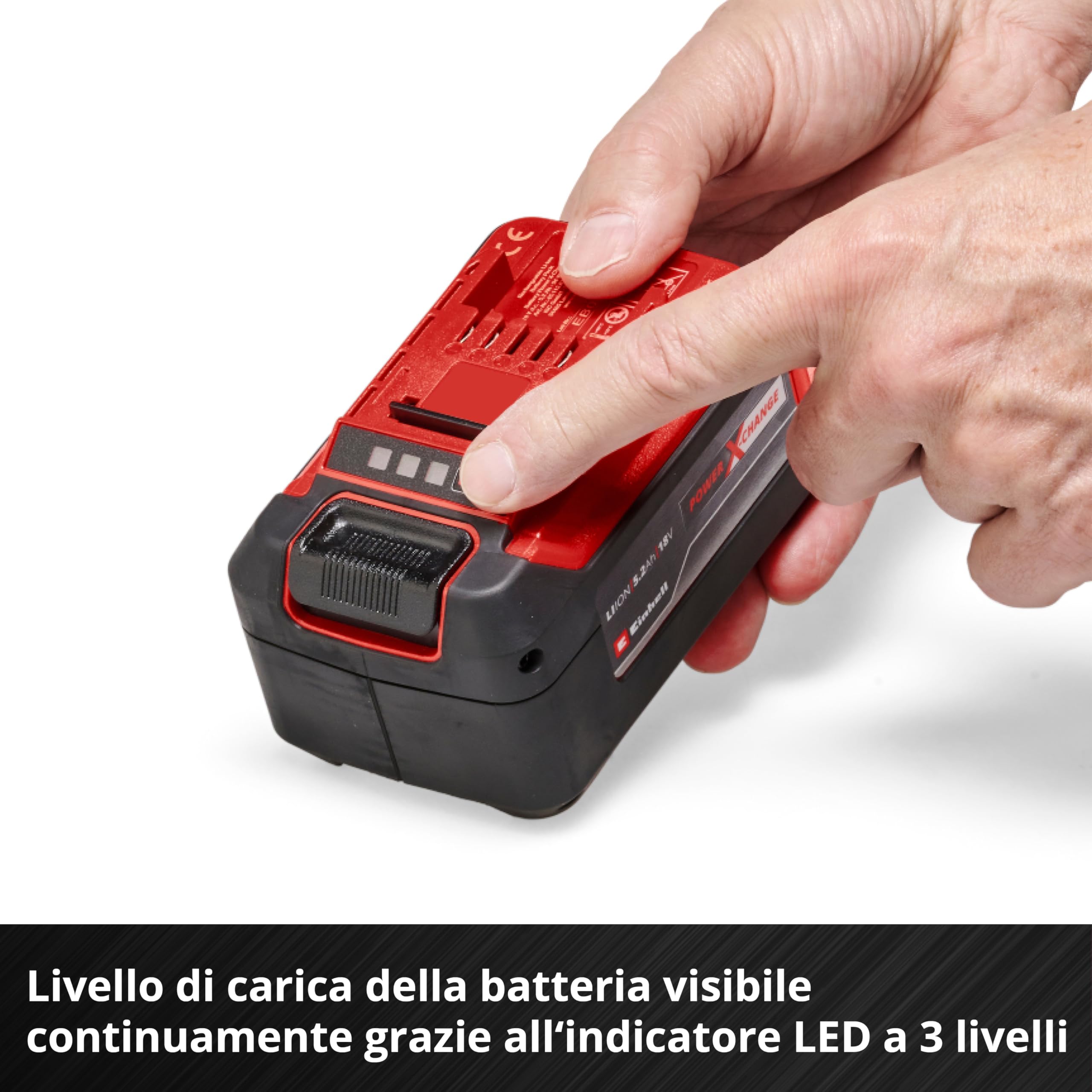 Originale Einhell 18V batteria 5,2Ah Power X-Change Plus (18 V, 5.2 Ah, 1260 W, senza caricabatteria)