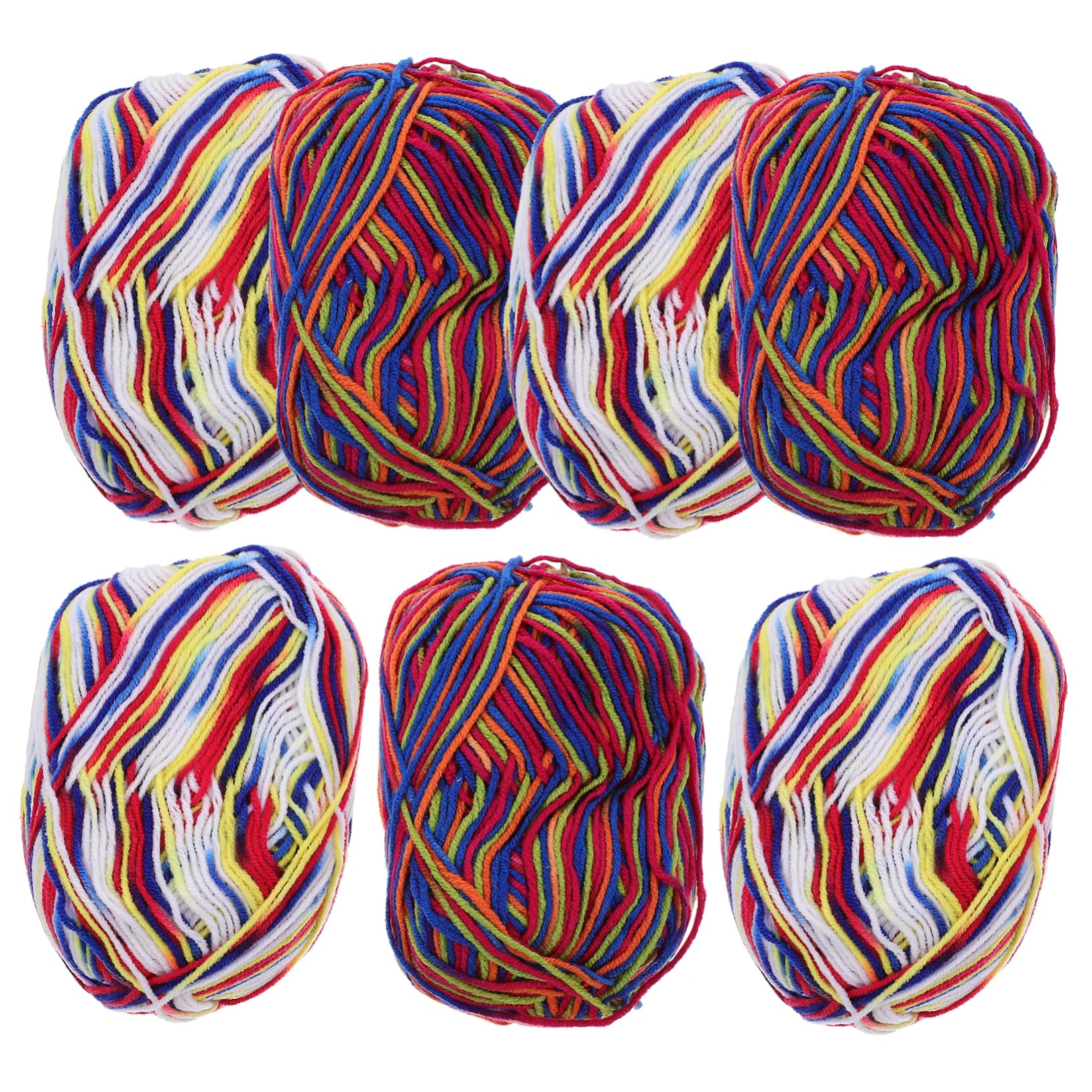 7stücke Farbiges Milchbaumwollgarn Häkelgarn Für Handstricken DIY-Pullover Decke Schal