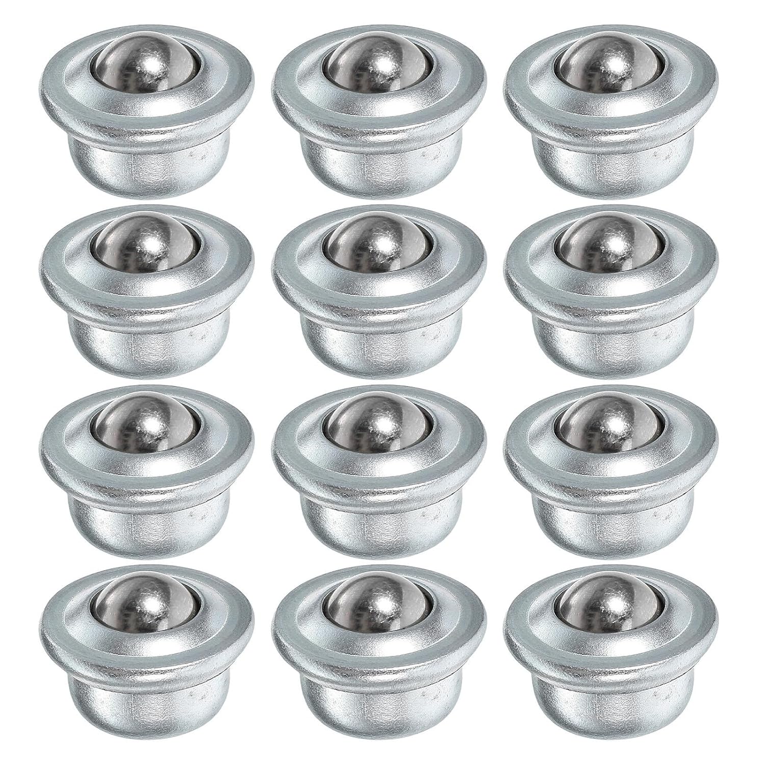 12pcs Ball Roller Bearings Transfer Casters for Furniture and Automation Devices, Carbon Steel Material Maximum Load Capacity and Wear Resistance, for Office and Residential