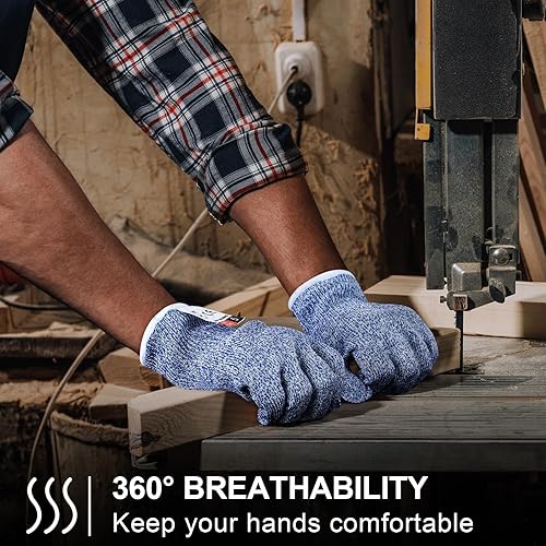 Miniatura 6 de Hercicy 12 pares de guantes resistentes a los cortes, protección de nivel 5, guantes de corte de seguridad, guantes de cocina para chefs de jardín
