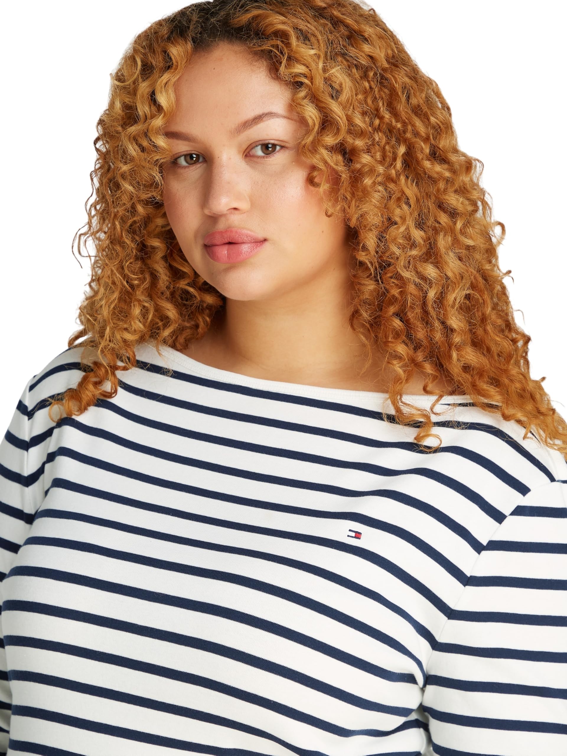 Tommy Hilfiger Damen Langarmshirt Slim Fit Cody mit U-Boot-Ausschnitt