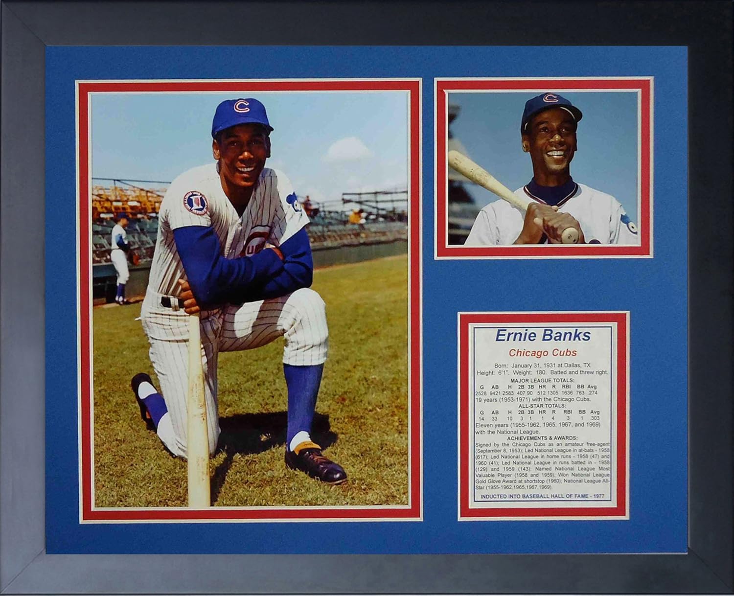 Ernie Banks Chicago Cubs 11" x 14" Framed Photo Collage by Legends Never Die, Inc. - Color