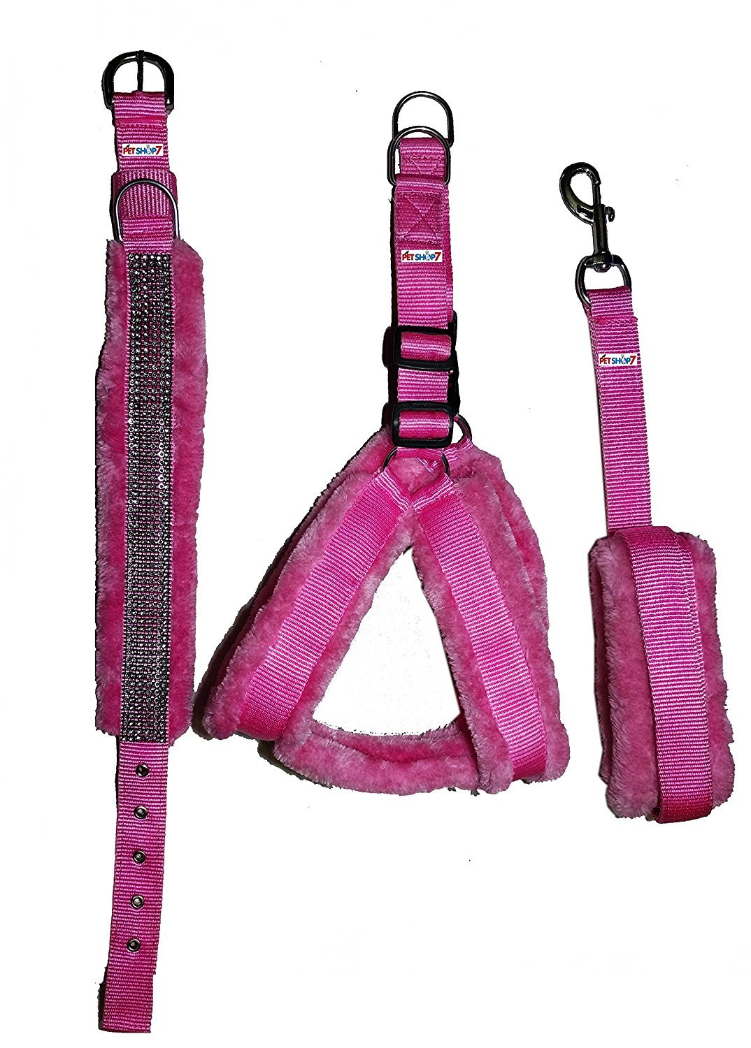 Skora Nylon Pink Fur 0.75 Inch Small Dog Harness, Collar & Leash (Chest Size : 25-28 inch) (B075QCX6P3) Amazon Price History, Amazon Price Tracker