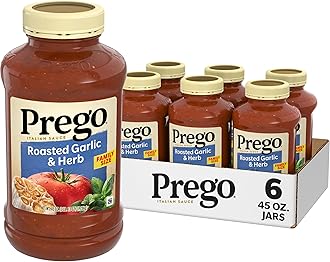 Prego Roasted Garlic and Herb Pasta Sauce, 45 Oz Jar (Case of 6)