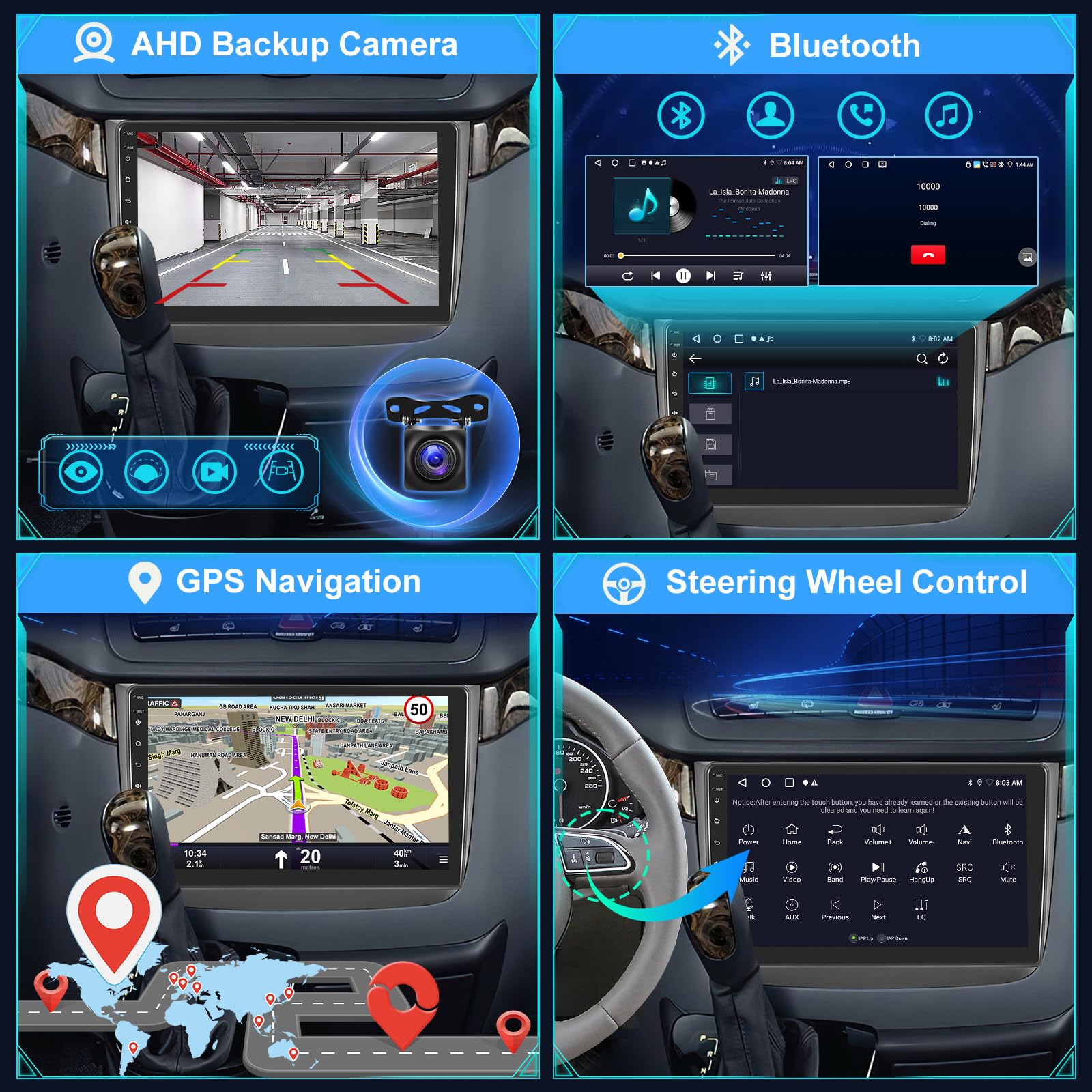 Autoradio Android 4+64G pour Mercedes Benz Viano 2004-2011 / Vito 2010-2015, écran Tactile IPS 9 Pouces 1280×720, CarPlay sans Fil, Android Auto, GPS, WiFi, DSP + Caméra AHD