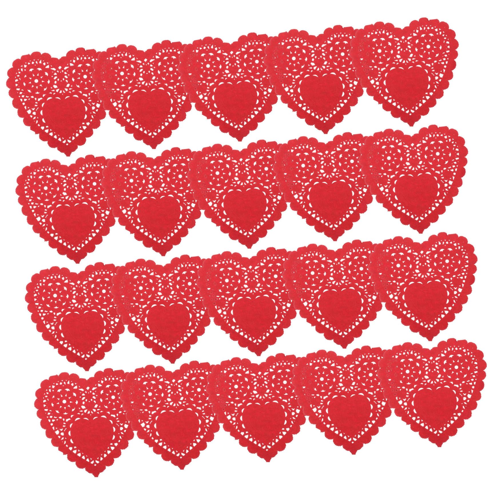 OFFSCH Heart Shaped Food Placemat 100pcs Valentine Themed Wax Paper Sheets for Cooking