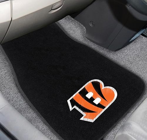 Vista 53 de FANMATS NFL-Teams - Juego de 2 alfombrillas bordadas para coche, unisex, para adultos Negro