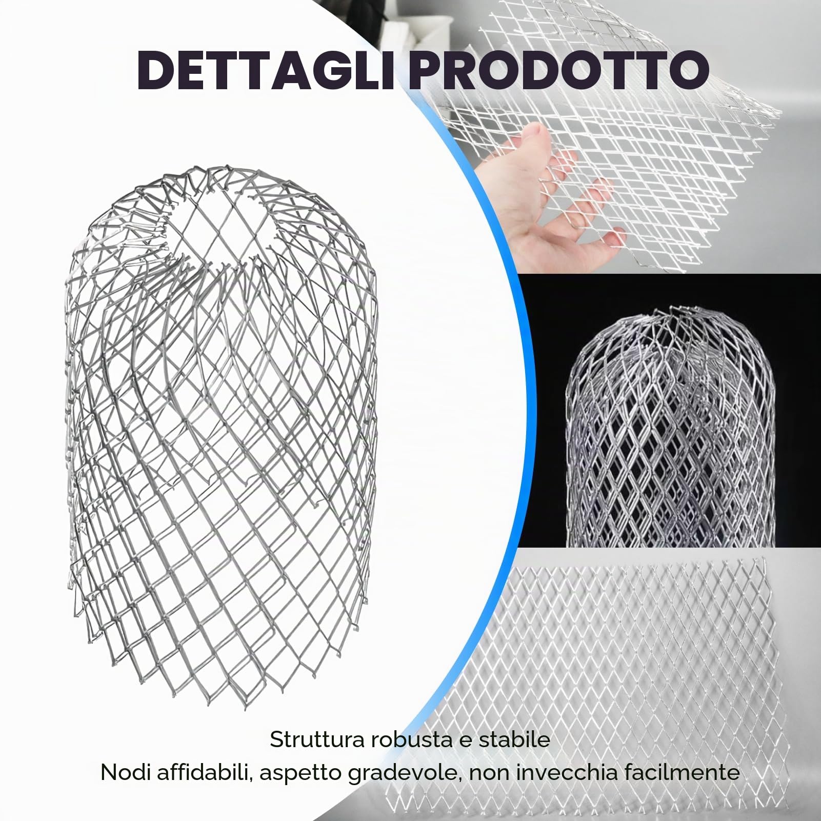 5pcs Rete per grondaie in Metallo Alluminio antifoglie, Tappo Protezione per Tubi grondaie di Tetto, griglia di Protezione per grondaie