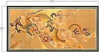 Vista 8 de Red Lantern 36" x 72" Dragón en el cielo en hoja de oro