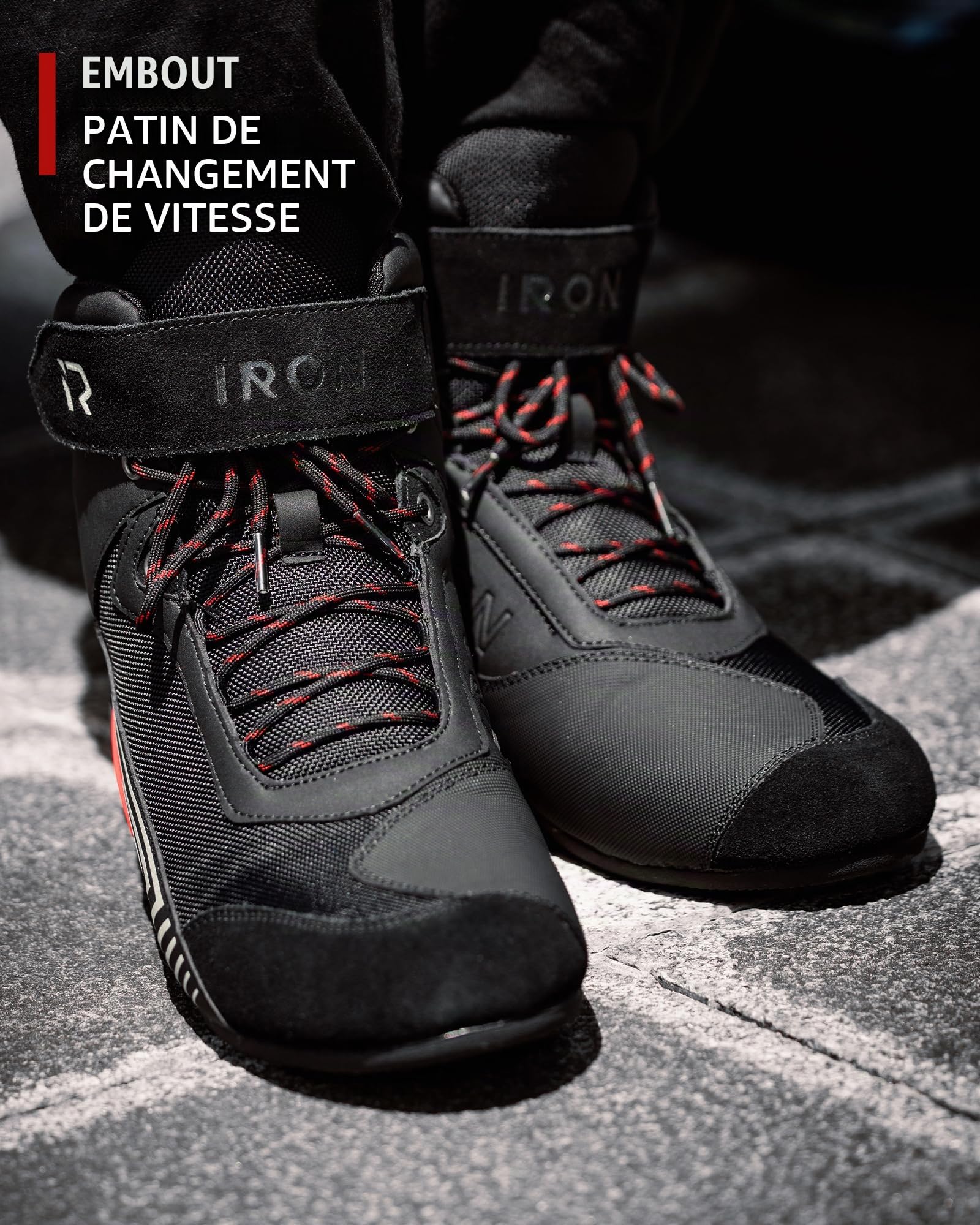 RIDEIRON Bottes Moto Hommes Chaussueres Motard Normes CE | Renforcées, Support de Cheville, Semelle Antidérapante