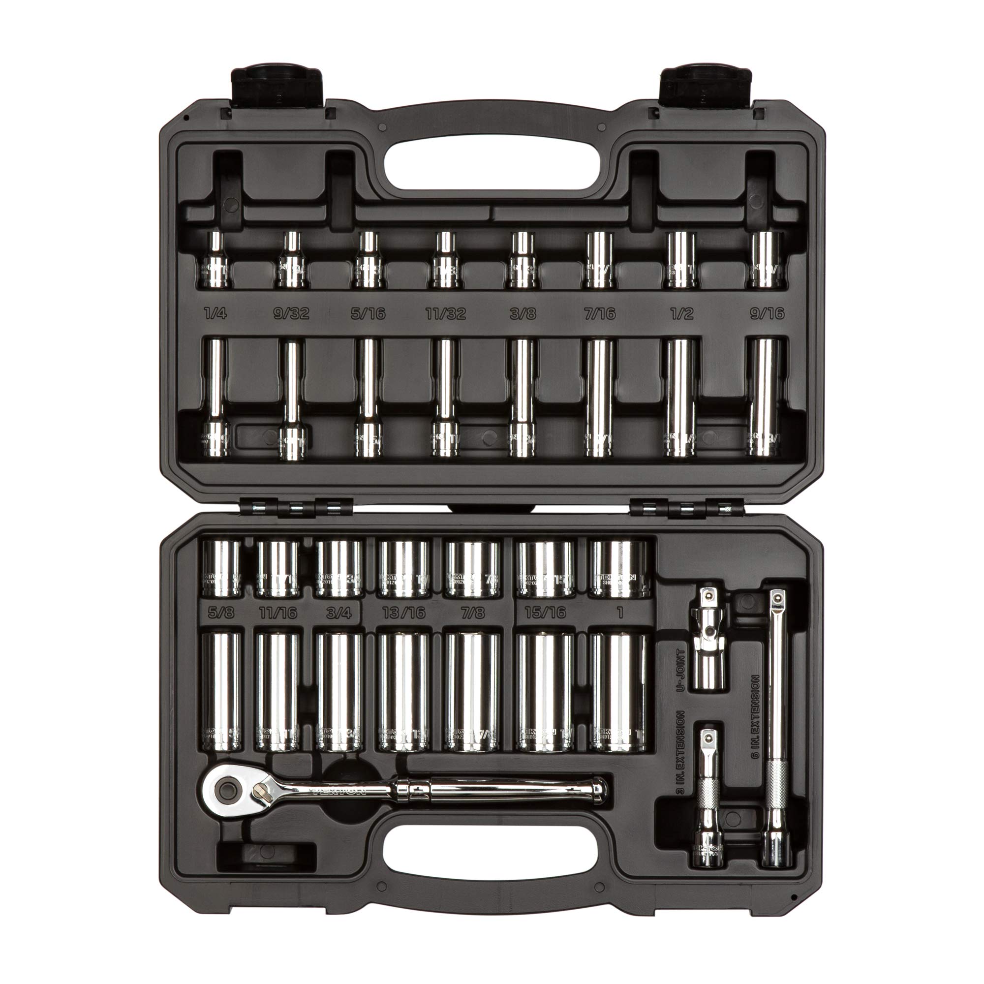 TEKTON3/8 Inch Drive 6-Point Socket and Ratchet Set, 34-Piece (1/4-1 in.) | SKT15101