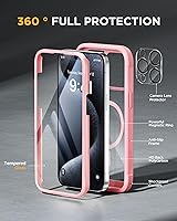 Vista 391 de Miracase Funda magnética para iPhone 14 de 6.1 pulgadas, protector de pantalla de vidrio templado integrado + protector de lente, compatible