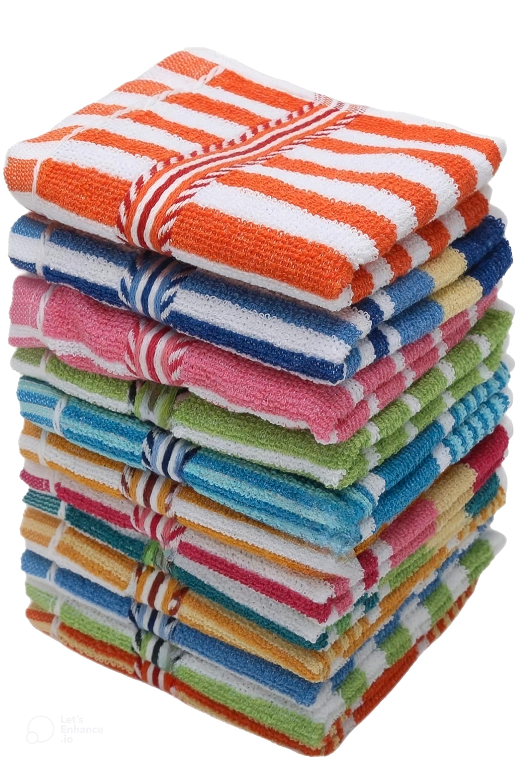 My E Shop Cotton Small Size Face Towel/Handkerchief/Rumal - 400 GSM/Extra Soft and Super Absorbent Face Towels for Women's, Kids and Newborn Babies - Set of 6-(25x25 CM) - Multicolor-image-21