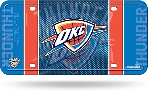 Rico Industries Etiqueta de metal de baloncesto de la NBA de 6 x 12 pulgadas, ideal para camionescochesSUV