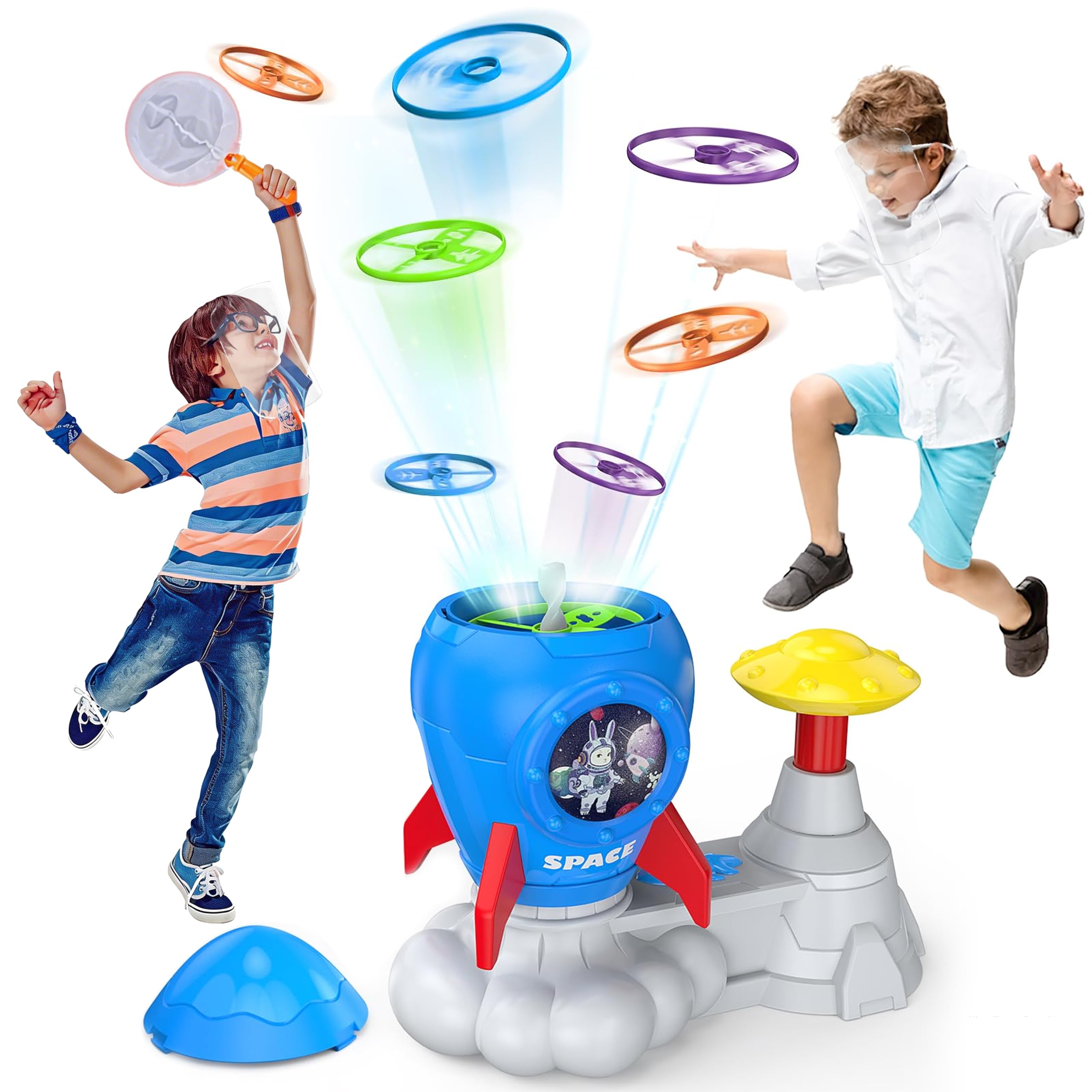 Photo 1 of Whimtoyland Outdoor Toys for Kids Ages 3-8, Outside Flying Disc Launcher
