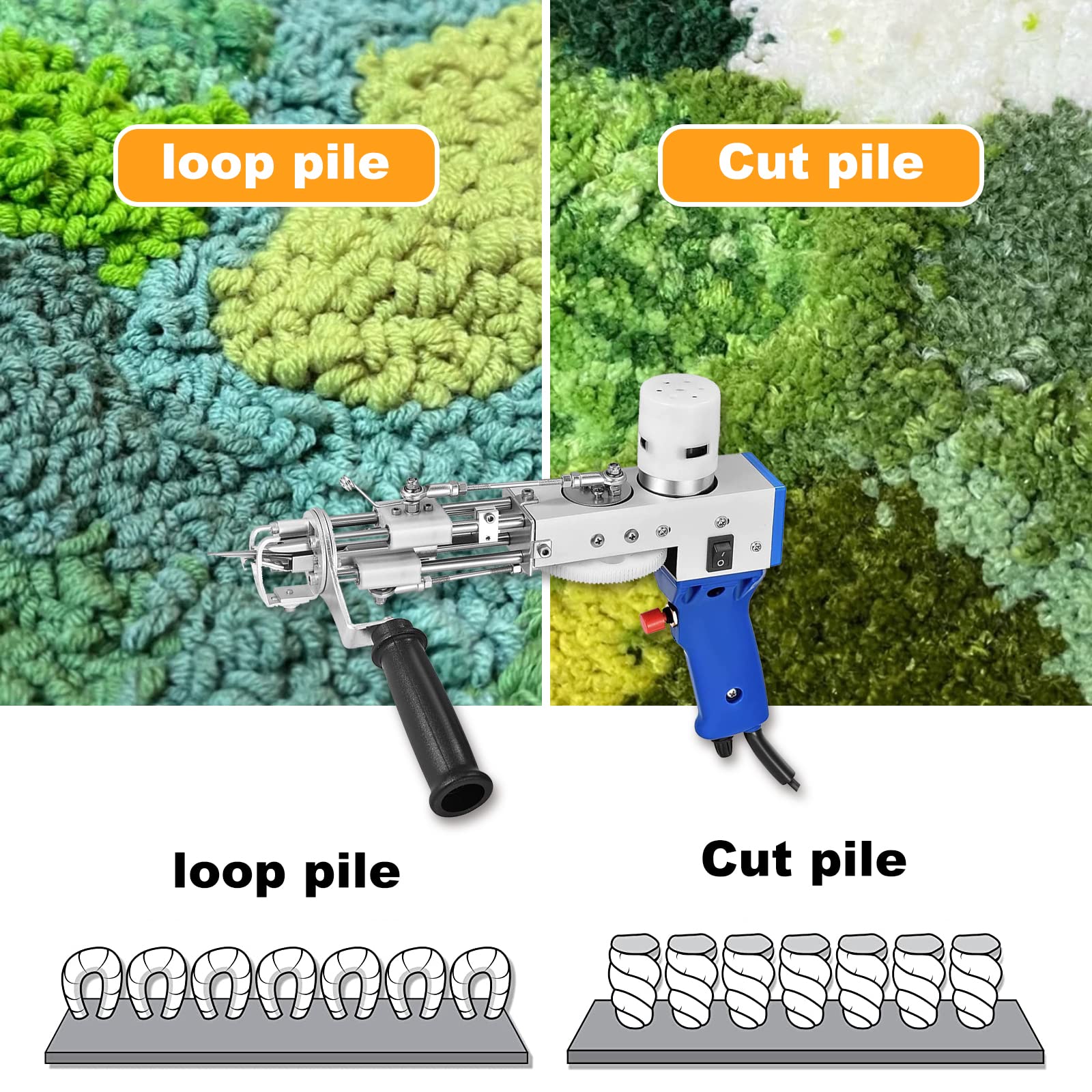 Buy Cut Pile Tufting Gun 2 in 1 Loop Pile Cut Pile Tufting Gun Rug Gun