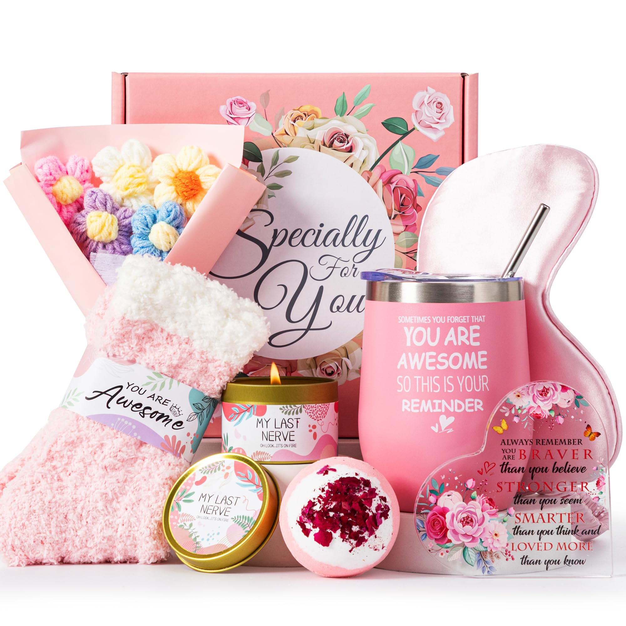 Gift Baskets for Women,Unique Happy Birthday Gifts for Woman,Get Well Soon Gifts Hampers Pamper Box Christmas Ideas Self Care Package Relaxation Spa Bath Present Set for Her,Mum,Best Friend,Sister