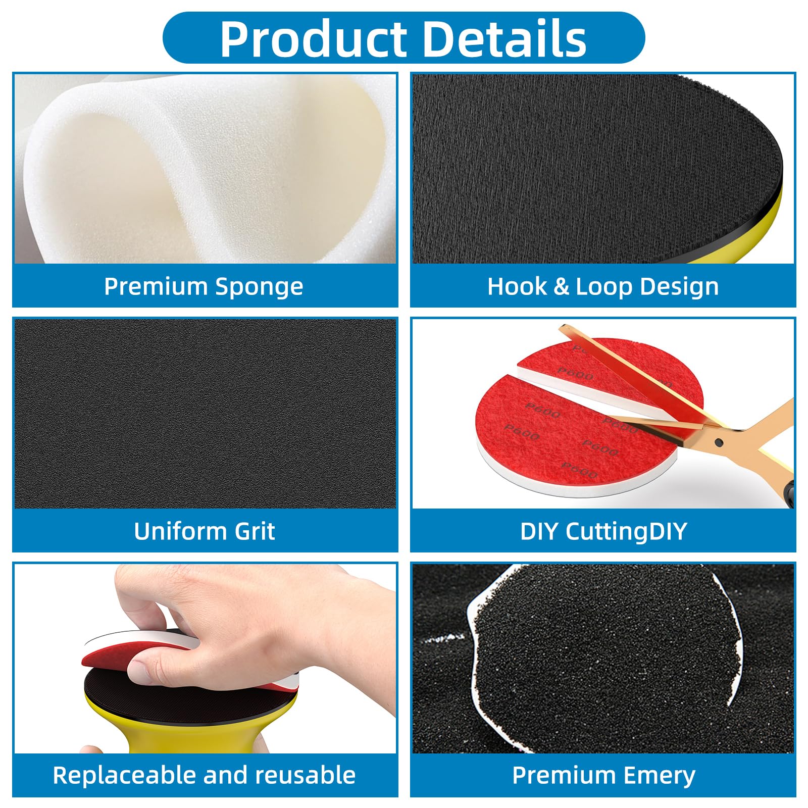 BURMONG Sanding Sponge Set - 32 Pcs, 180-3000 Grit -7