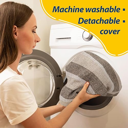 Miniatura 133 de AAAAAcessories Cojines en forma de D, espuma de 2 pulgadas de grosor, con lazos y funda extraíble lavable a máquina, 17 x 16 pulgadas, juego de 4