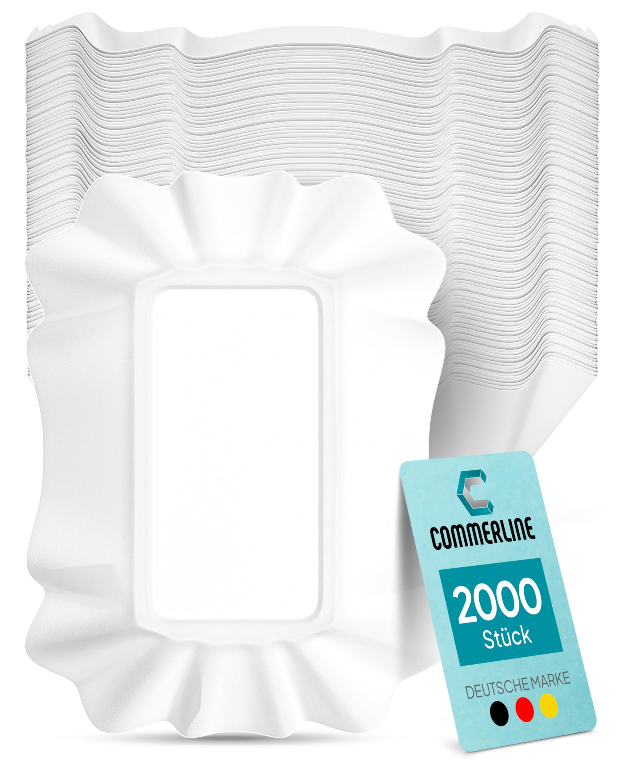 2000 sztuk papierowych talerzy KU51 | papierowe miseczki na frytki, naczynia jednorazowe, naczynia na imprezę, jednorazowe talerze papierowe | talerze do ciasta, jednorazowe naczynia tekturowe (2000, KU51)