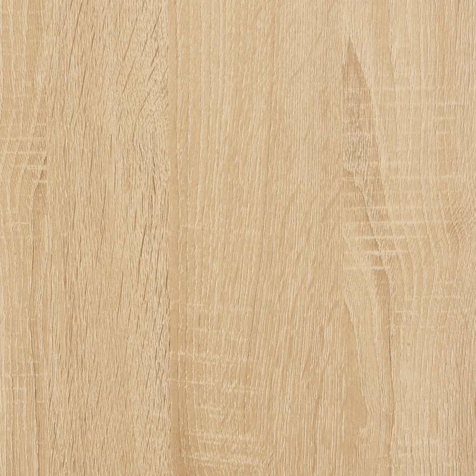 Supporto per monitor in rovere Sonoma, 42 x 24 x 13 cm, in legno | Stabile in legno, regolazione ergonomica dell'altezza, vano portaoggetti per tastiera e dispositivi multimediali